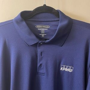 Pebble Beach Performance XL Navy Blue polo